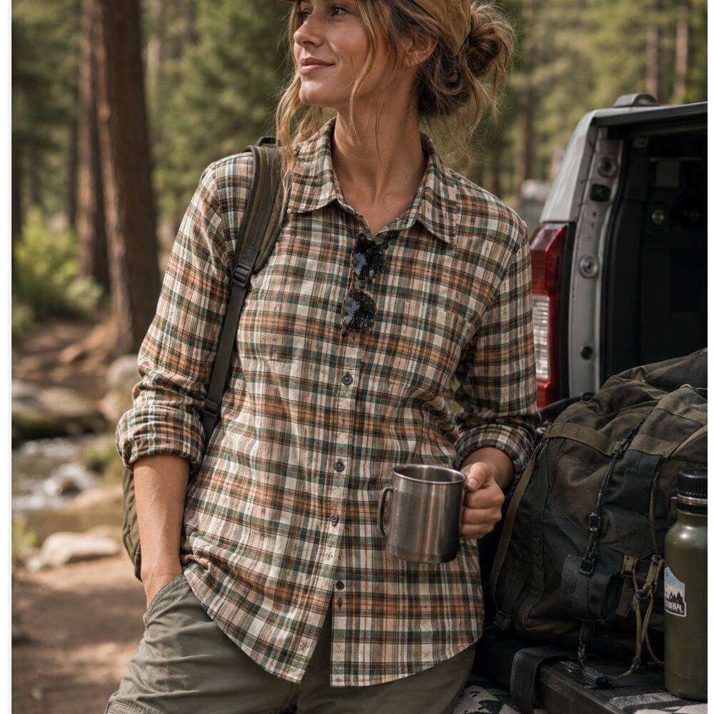 Royal Robbins Button Up Shirt Thermotech Flannel Performance M Outdoor Gorpcore